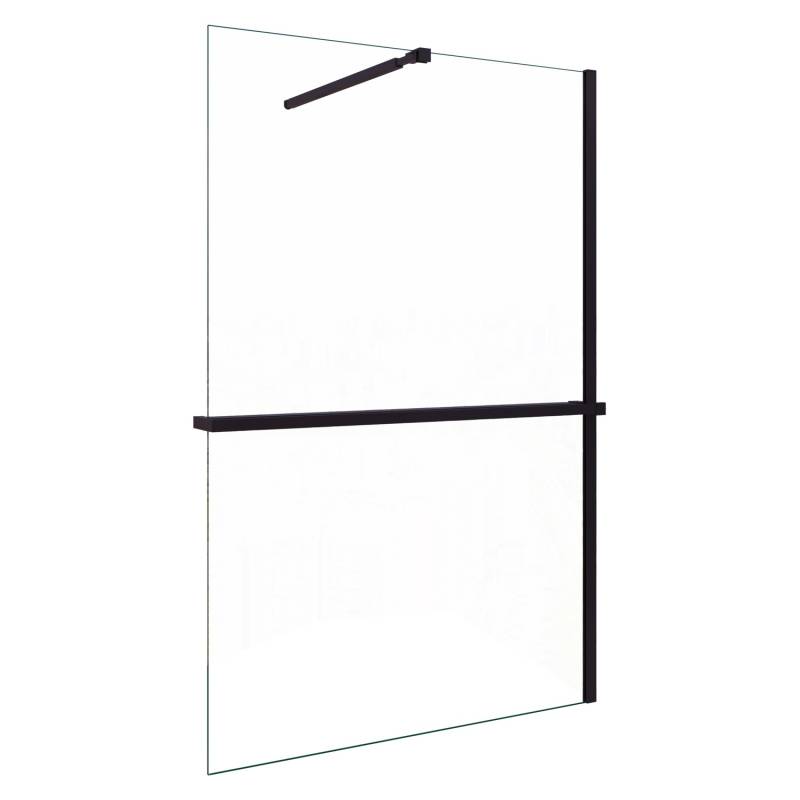 AICA Walk In 140x200cm Schwarz Duschwand mit Stabilisator 8mm NANO ESG-Glas mit Duschregal Handtuchhalter Duschtrennwand F084B AICA Walk In 140x200cm Schwarz Duschwand mit Stabilisator 8mm NANO ESG-Glas mit Duschregal Handtuchhalter Duschtrennwand F084B von Aica