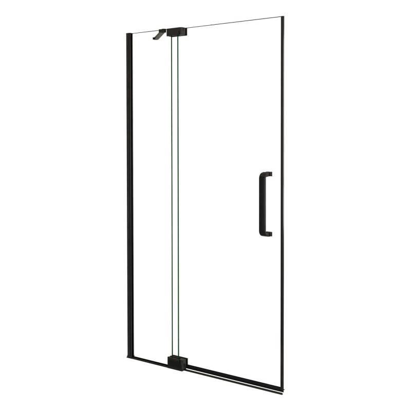 AICA Walk In Duschtür Duschwand B.80cm x H.195cm Duschabtrennung Schwarz Drehtür 8mm NANO Glas von Aica