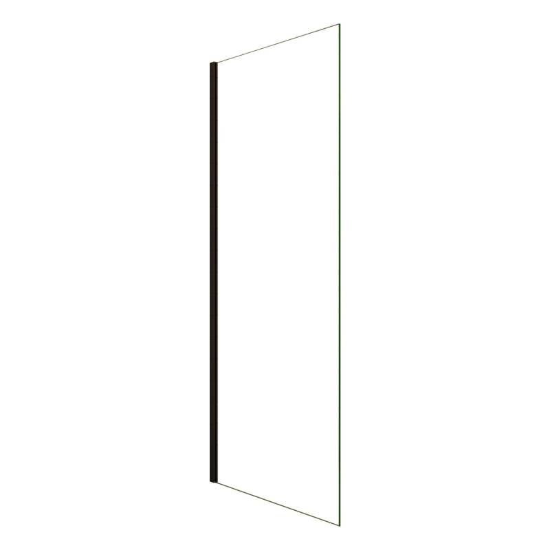 AICA Walk In Schwarzrahmen Duschwand B.30 x H.200cm 8mm NANO ESG Glas Duschabtrennung Duschtrennwand von Aica