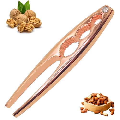 Aicerous® Nussknacker, Nußknacker aus Stabiler Edelstahl, Multifunktionale Metall Walnussknacker, mit 3 unterschiedlich großen Löchern, Weinrot, 17 cm lang, ca. 250 g von Aicerous