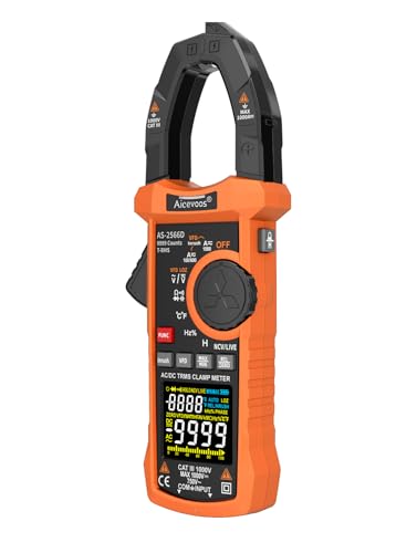 Aicevoos 2566D Stromzange, Strommessgerät DC/AC Strom: 0-1000A, Zangenmultimeter True-RMS 6000 Counts Auto-Ranging, misst Spannung Kapazität Durchgang (AC/DC-Strom) von Aicevoos