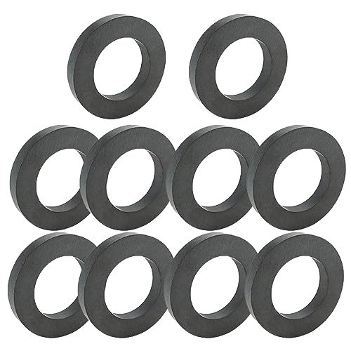 10 Stück Ringmagnet, Ø 45 mm x 22mm x 8 mm Ferrit Ringmagnet mit Loch, Magnetring strapazierfähig Ringmagnete Magnet Scheibe mit Loch Ring für DIY, Basteln, Industrie, Wissenschaftsprojekte von Aicharynic