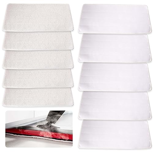 10er Set Dampfreiniger Ersatztücher, für Vileda-Dampfreiniger Ersatzbezüge Mikrofaser Ersatzpads Kompatibel mit Vileda-Steam XXL Waschbar Microfasertücher Ersatzbezug für alle Böden (Weiss) von Aicharynic