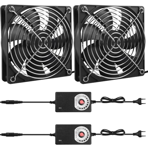 2 Stück 120mm Gehäuselüfter: 12V PC Lüfter mit Geschwindigkeitskontrolle, AC220V Ventilator Dual Kugellager, Axiallüfter, Lüfter Leise für PC Laptop, Router, TV, Radio, Chassis Cabinet Server 2 Stück 120mm Gehäuselüfter: 12V PC Lüfter mit Geschwindigkeitskontrolle, AC220V Ventilator Dual Kugellager, Axiallüfter, Lüfter Leise für PC Laptop, Router, TV, Radio, Chassis Cabinet Server von Aicharynic