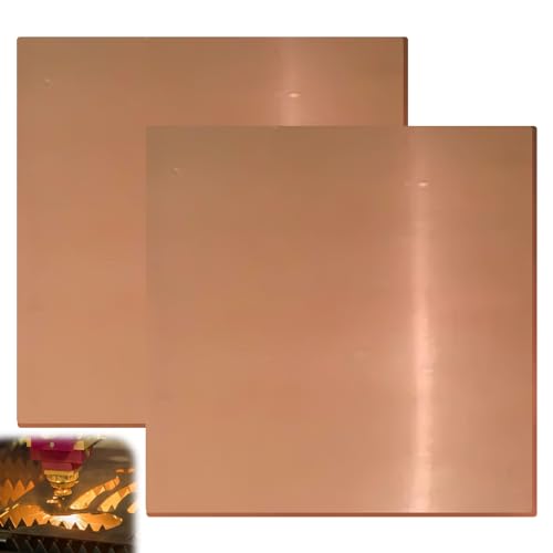 Kupferplatten, 2 Stück 99% Reines Kupferblech Dicke 0.5mm, Rot Kupferblech, DIY Kupfer Metallplatte für Metallhandwerk, Schmuckherstellung, Leiterplattendruck und Mehr(150 mm x 150 mm x 0.5 mm) von Aicharynic