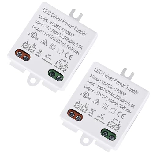 2 Stück Mini LED Transformator: 12V/DC 10W LED Trafo 100-240V auf 12V DC Konstante Spannung LED Treiber Netzteil für 12V LED Leuchten und Stripes, Klein und Flach Ohne Mindestlastanforderungen 2 Stück Mini LED Transformator: 12V/DC 10W LED Trafo 100-240V auf 12V DC Konstante Spannung LED Treiber Netzteil für 12V LED Leuchten und Stripes, Klein und Flach Ohne Mindestlastanforderungen von Aicharynic