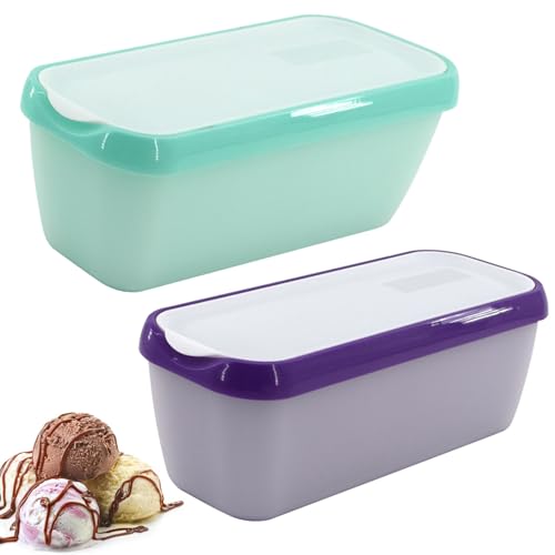 2er-Set Eisbehälter, Eisbehälter für Speiseeis 1.5L Eiscreme-Behälter Eiscreme-Aufbewahrungsbehälter mit Deckel Kunststoffwannen für Eis Gefrierdosen, Eis-Container BPA-frei in Lebensmittelqualität 2er-Set Eisbehälter, Eisbehälter für Speiseeis 1.5L Eiscreme-Behälter Eiscreme-Aufbewahrungsbehälter mit Deckel Kunststoffwannen für Eis Gefrierdosen, Eis-Container BPA-frei in Lebensmittelqualität von Aicharynic