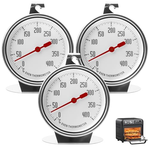 3 Stück Ofenthermometer Edelstahl – 0–400 °C Backofenthermometer für Elektro- & Gasherd, großes Zifferblatt, Temperaturmesser zum Kochen, Grillen & Backen im Ofen oder Omnia 3 Stück Ofenthermometer Edelstahl – 0–400 °C Backofenthermometer für Elektro- & Gasherd, großes Zifferblatt, Temperaturmesser zum Kochen, Grillen & Backen im Ofen oder Omnia von Aicharynic