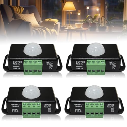 4 Stück LED Bewegungsmelder: DC 12V 24V Schwarz Bewegungssensor, mini Koerper Infrarot Bewegung PIR Sensor, Schalter Automatik drahtloser IR Bewegungsm für LED Streifen Leuchtmittel 4 Stück LED Bewegungsmelder: DC 12V 24V Schwarz Bewegungssensor, mini Koerper Infrarot Bewegung PIR Sensor, Schalter Automatik drahtloser IR Bewegungsm für LED Streifen Leuchtmittel von Aicharynic
