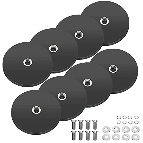 8 x Neodym Magnete Gummiert Ø 43mm mit M6 Gewinde, 10kg Haftkraft Magnetsysteme mit Gummimantelm, Gummi Runde Magnete mit Gewinde für Schrauben Öse oder Haken von Aicharynic