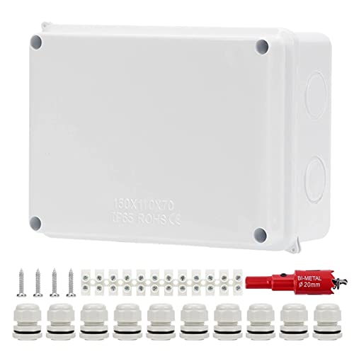 Abzweigdose Wasserdicht IP65 Aufputz Verteilerdose: Aicharynic Aufputz Abzweigkasten Klemmkasten ABS-Elektrokasten Kabelanschluss im Freien Elektroanschlusskasten 15x11x7cm Verbindungsdose für Ø6-12mm Abzweigdose Wasserdicht IP65 Aufputz Verteilerdose: Aicharynic Aufputz Abzweigkasten Klemmkasten ABS-Elektrokasten Kabelanschluss im Freien Elektroanschlusskasten 15x11x7cm Verbindungsdose für Ø6-12mm von Aicharynic