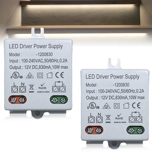 Aicharynic 12V/DC 10W Mini LED Transformator 2 Stück, Leuchmittel Trafo, Konstante Spannung Treiber Netzteil 100-240V auf 12V DC für LED Leuchten und Stripes Aicharynic 12V/DC 10W Mini LED Transformator 2 Stück, Leuchmittel Trafo, Konstante Spannung Treiber Netzteil 100-240V auf 12V DC für LED Leuchten und Stripes von Aicharynic
