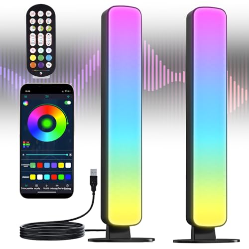 Aicharynic 2 Stück RGB LED Lightbar - TV Hintergrundbeleuchtung mit App & Fernsteuerung, Musik-Sync, Dimmbar für Gaming-PC, Monitor & Raumdekoration - Multicolor Ambient Beleuchtung Smart Home Aicharynic 2 Stück RGB LED Lightbar - TV Hintergrundbeleuchtung mit App & Fernsteuerung, Musik-Sync, Dimmbar für Gaming-PC, Monitor & Raumdekoration - Multicolor Ambient Beleuchtung Smart Home von Aicharynic