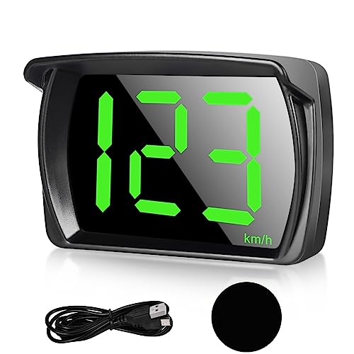 Aicharynic Head Up Display Auto HUD: Digitaler Auto Tachometer Geschwindigkeitsmesser Universal Auto Head Up Display mit GPS + Beidou Dual-Chip für Alle Autos, USB Plug and Play, KMH von Aicharynic