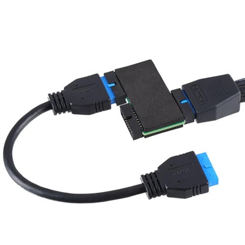 Aicharynic Motherboard USB3.0 19PIN Splitter, USB Frontpanel Kabel, 1 zu 2 Verlängerungskabel Modularer Aufbau USB 30 20-Pin Header HUB High Speed Splitter Kabel mit Chip für Personal Computer (20CM) Aicharynic Motherboard USB3.0 19PIN Splitter, USB Frontpanel Kabel, 1 zu 2 Verlängerungskabel Modularer Aufbau USB 30 20-Pin Header HUB High Speed Splitter Kabel mit Chip für Personal Computer (20CM) von Aicharynic