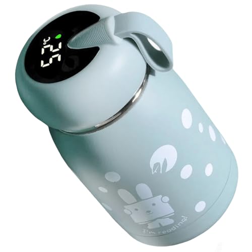 Aicharynic Thermosflasche 320 ML, Thermoskanne Baby Unterwegs Thermosflasche Edelstahl für Kinder Vakuum Lsolierbecher mit LED-Temperaturanzeige Vakuum Trinkflaschen, Ideal für Hitze und Kälte, Blau von Aicharynic