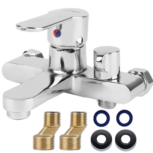 Badewannenarmatur Wannenarmatur, Mischbatterie Badewanne, Einhebel Badewanne Wasserhahn, 1/2 Zoll Brauseabgang und Wannenfüll, Chrom Aufputz Wasserhahn für Dusche und Wanne Badewannenarmatur Wannenarmatur, Mischbatterie Badewanne, Einhebel Badewanne Wasserhahn, 1/2 Zoll Brauseabgang und Wannenfüll, Chrom Aufputz Wasserhahn für Dusche und Wanne von Aicharynic