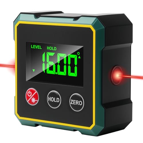 Digitaler Winkelmesser Neigungsmesser, Digitale Wasserwaage mit LCD Display, Winkelmesser Digital, USB Wiederaufladbarer Laser Wasserwaage Digitaler Winkelsucher für Holzarbeiten, Bau Heimwerker von Aicharynic