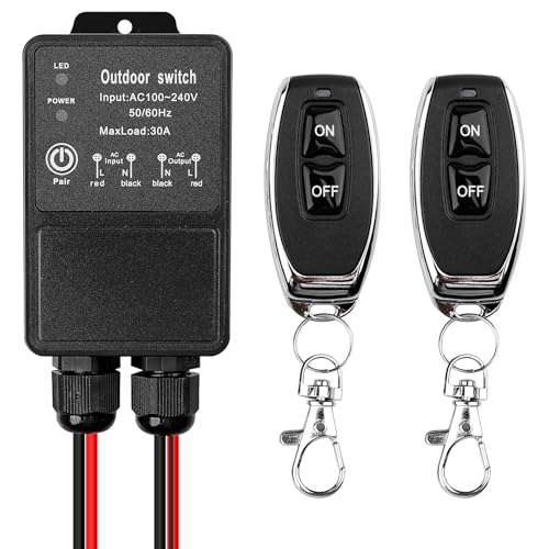 Fernbedienung Schalter, 12V Funkschalter, DC12V~72V 30A Relais Fernschalter, 100~3000m Lange Range Funkschalter mit Fernbedienung für Garagentore, Motorräder, Diebstahlalarm, Leitplanke, Pumpe, Licht Fernbedienung Schalter, 12V Funkschalter, DC12V~72V 30A Relais Fernschalter, 100~3000m Lange Range Funkschalter mit Fernbedienung für Garagentore, Motorräder, Diebstahlalarm, Leitplanke, Pumpe, Licht von Aicharynic