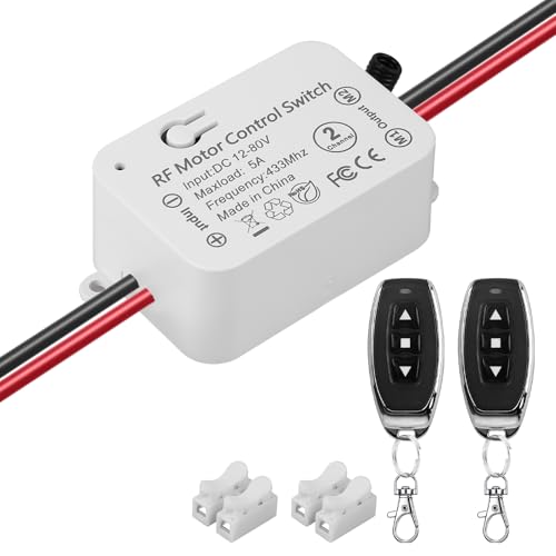 Fernbedienungsschalter, Funkschalter 12v DC 12-80V 5A Relais Fernschalter Funkfernbedienung Schalter Set mit 2 Sendern 30m Reichweite Relaisempfänger für Garagentore, Motoren & Beleuchtung Fernbedienungsschalter, Funkschalter 12v DC 12-80V 5A Relais Fernschalter Funkfernbedienung Schalter Set mit 2 Sendern 30m Reichweite Relaisempfänger für Garagentore, Motoren & Beleuchtung von Aicharynic