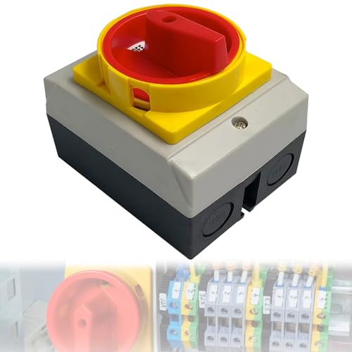 Hauptschalter Leistungsschalter 16A 3-Polig, Drehschalter Ausschalter IP65 Reparaturschalter mit Gehäuse Trennung der Stromversorgung für Verbinden Schalter und Trennen Kleinen Stromkreisen von Aicharynic