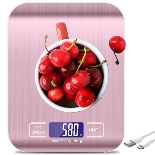 Küchenwaage Digital: 10kg/1g Waage Küchenwaage, USB Wiederaufladbar Digitale Küchenwaage mit LCD Display & Tara Funktion Professionelle Küchenwaagen Multifunktionaleswaage mit Ladekabel (Roségold) Küchenwaage Digital: 10kg/1g Waage Küchenwaage, USB Wiederaufladbar Digitale Küchenwaage mit LCD Display & Tara Funktion Professionelle Küchenwaagen Multifunktionaleswaage mit Ladekabel (Roségold) von Aicharynic