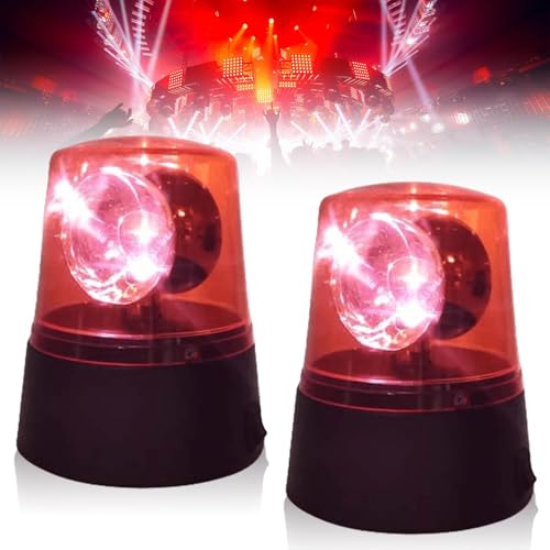 LED Blinklicht: 2 Stück LED-Partyleuchte im Rotlichtdesign, LED Rundumleuchte mit Drehendem Reflektor, 360° LED DJ Blitzlichte, Batteriebetrieb DJ Partybeleuchtung, Dekoration für Party Club Ballsaal LED Blinklicht: 2 Stück LED-Partyleuchte im Rotlichtdesign, LED Rundumleuchte mit Drehendem Reflektor, 360° LED DJ Blitzlichte, Batteriebetrieb DJ Partybeleuchtung, Dekoration für Party Club Ballsaal von Aicharynic