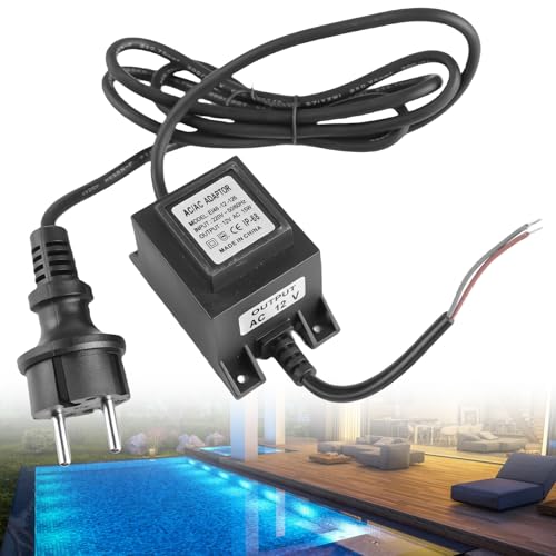 LED Trafo 12V Netzteil AC/AC Außen Steckernetzteil Trafo, 220V LED Transformator, Pool Trafo 12v, Außen Stecker Netzteil Transformator IP68 Universal Netzadapter für LED-Beleuchtung und Teichpumpen von Aicharynic