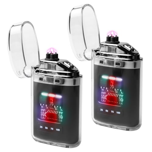 Lichtbogen Feuerzeug: 2 Stück USB Elektronische Feuerzeug, Sturmfeuerzeug Elektrisch, Wasserdichtes Wiederaufladbare Dual Arc Lighter mit Batterieanzeige Geschenke für Männer Papa Freund Lichtbogen Feuerzeug: 2 Stück USB Elektronische Feuerzeug, Sturmfeuerzeug Elektrisch, Wasserdichtes Wiederaufladbare Dual Arc Lighter mit Batterieanzeige Geschenke für Männer Papa Freund von Aicharynic