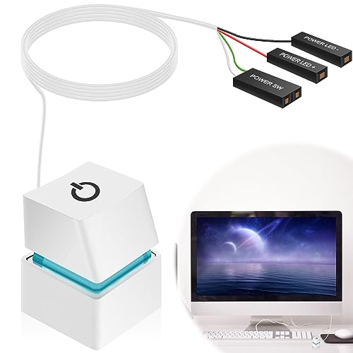 Netzschalter des Desktop-Computers, Desktop-PC-Computer-Power-Tastenschalter, Computer Desktop Schalter, Externer Fernstart PC Motherboard Power On Off Switch Verlängerungskabel 2M mit LED Licht Netzschalter des Desktop-Computers, Desktop-PC-Computer-Power-Tastenschalter, Computer Desktop Schalter, Externer Fernstart PC Motherboard Power On Off Switch Verlängerungskabel 2M mit LED Licht von Aicharynic