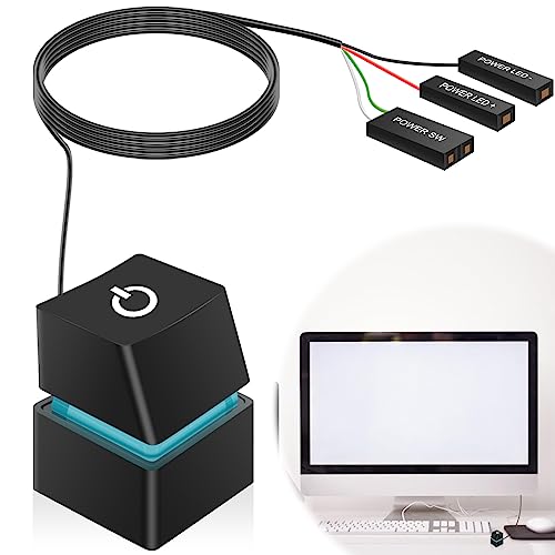 Netzschalter des Desktop-Computers, Desktop-PC-Computer-Power-Tastenschalter, Computer Desktop Schalter, Externer Fernstart PC Motherboard Power On Off Switch Verlängerungskabel 2M mit LED Licht Netzschalter des Desktop-Computers, Desktop-PC-Computer-Power-Tastenschalter, Computer Desktop Schalter, Externer Fernstart PC Motherboard Power On Off Switch Verlängerungskabel 2M mit LED Licht von Aicharynic