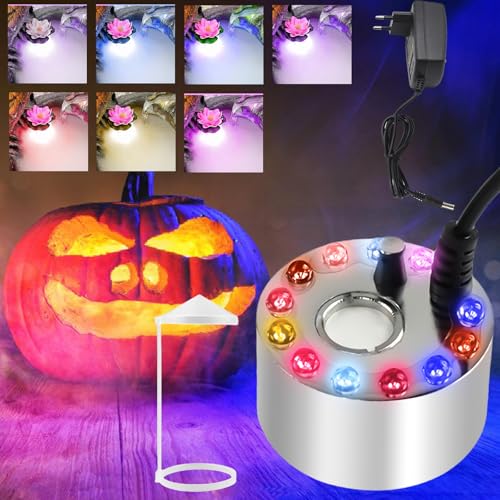 Ultraschall Nebler, Fog Maker mit Weiße Abnehmbarem Spritzschutz, Nebelerzeuger Nebulizer, Nebelmaschine Mini Fogger mit 12 Lichter für Wasserbrunnen Teich Topf Steingarten Feiertage Halloween (20mm) Ultraschall Nebler, Fog Maker mit Weiße Abnehmbarem Spritzschutz, Nebelerzeuger Nebulizer, Nebelmaschine Mini Fogger mit 12 Lichter für Wasserbrunnen Teich Topf Steingarten Feiertage Halloween (20mm) von Aicharynic