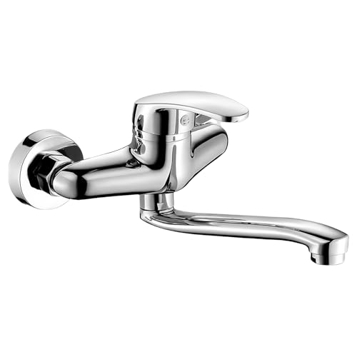 Wasserhahn Wandmontage: Küchenarmatur Wandmontage, 360° Drehbar Wasserhahn Küche Wandarmatur, Spültischarmatur Mischbatterie, Kalt und Heiß Einhebelmischer Küchenarmatur Wandmontage, Schwenkarm 25cm Wasserhahn Wandmontage: Küchenarmatur Wandmontage, 360° Drehbar Wasserhahn Küche Wandarmatur, Spültischarmatur Mischbatterie, Kalt und Heiß Einhebelmischer Küchenarmatur Wandmontage, Schwenkarm 25cm von Aicharynic