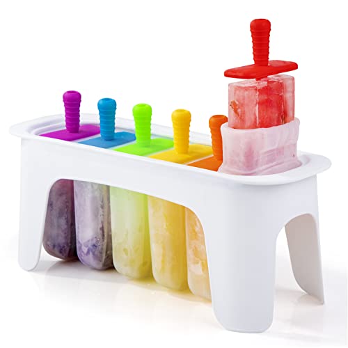 Regenbogen-Formen für Eis am Stiel, Silikon, leicht zu lösen, wiederverwendbar, für Kinder, große Stieleis-Formen, BPA-frei von Aichoof