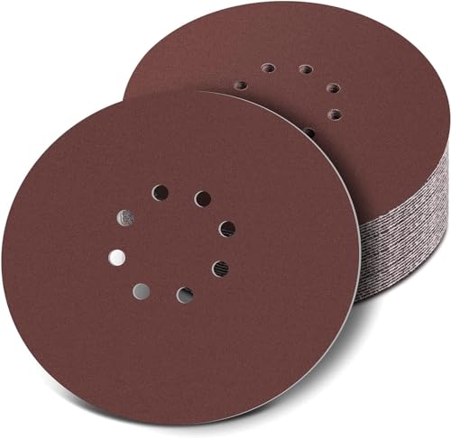 225mm Schleifpapier Grobschliff Körnung 40 für Metall, Beton & Holz(8 Löchern, 30 Stück) von Aicoimy