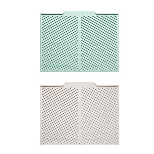 2 Stück Kaffeemaschine Abtropfmatte, Silikon Abtropftablett Matte für Geschirr, Hitzebeständig Anti-Verbrühungs Matte Anti-Rutsch Wasserdicht Abtropfmatte Trockenmatte Spülbeckenmatte für Küche (C, M) von AidSci
