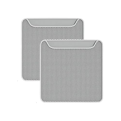 2 Stück Katzenklo Matte 60x60CM, EVA Katzenstreu Matte Katzenklo Unterleger Waben Design Katzentoilette Vorleger Wasserdichte Doppelte Schichte Entwurf Bienenwabe Matte Katzenmatte für Litter (B) von AidSci