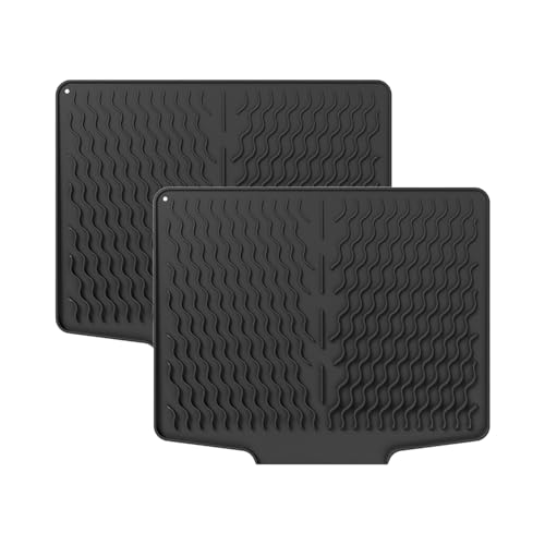 2er set Kaffeemaschine Abtropfmatte, Anti-Rutsch & Wasserdicht Abtropfmatte Spüle, Unterlage Trockenmatte Spülbeckenmatte für Geschirr mit geneigter Fläche für optimalen Wasserablauf (A, 39,6x32,7cm) von AidSci
