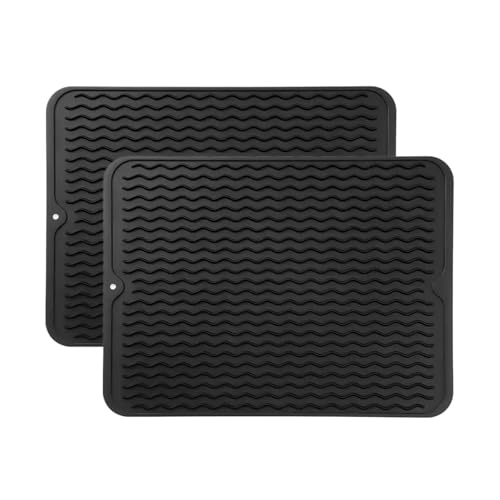 2er set Kaffeemaschine Abtropfmatte, Waschbar Silikon Abtropftablett Matte für Geschirr, Anti-Rutsch Wasserdicht Anti-Verbrühungs Unterlage Trockenmatte Spülbeckenmatte für Küche (A, 40x50x0.8cm) 2er set Kaffeemaschine Abtropfmatte, Waschbar Silikon Abtropftablett Matte für Geschirr, Anti-Rutsch Wasserdicht Anti-Verbrühungs Unterlage Trockenmatte Spülbeckenmatte für Küche (A, 40x50x0.8cm) von AidSci