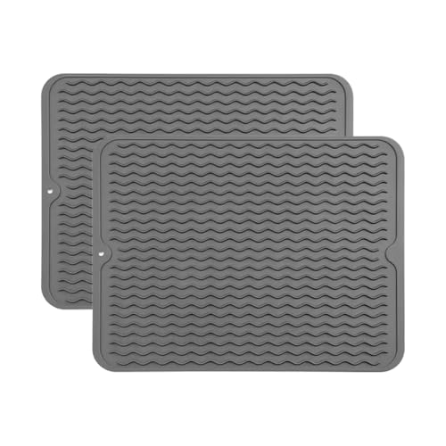 2er set Kaffeemaschine Abtropfmatte, Waschbar Silikon Abtropftablett Matte für Geschirr, Anti-Rutsch Wasserdicht Anti-Verbrühungs Unterlage Trockenmatte Spülbeckenmatte für Küche (B, 40x50x0.8cm) 2er set Kaffeemaschine Abtropfmatte, Waschbar Silikon Abtropftablett Matte für Geschirr, Anti-Rutsch Wasserdicht Anti-Verbrühungs Unterlage Trockenmatte Spülbeckenmatte für Küche (B, 40x50x0.8cm) von AidSci