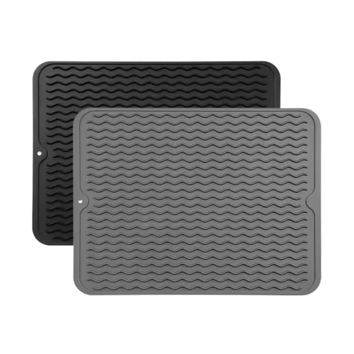 2er set Kaffeemaschine Abtropfmatte, Waschbar Silikon Abtropftablett Matte für Geschirr, Anti-Rutsch Wasserdicht Anti-Verbrühungs Unterlage Trockenmatte Spülbeckenmatte für Küche (C, 40x50x0.8cm) 2er set Kaffeemaschine Abtropfmatte, Waschbar Silikon Abtropftablett Matte für Geschirr, Anti-Rutsch Wasserdicht Anti-Verbrühungs Unterlage Trockenmatte Spülbeckenmatte für Küche (C, 40x50x0.8cm) von AidSci