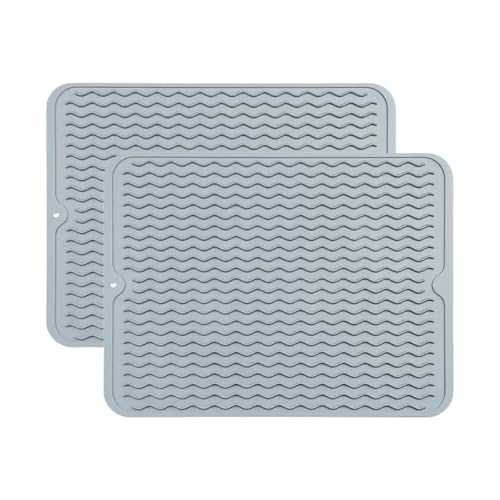2er set Kaffeemaschine Abtropfmatte, Waschbar Silikon Abtropftablett Matte für Geschirr, Anti-Rutsch Wasserdicht Anti-Verbrühungs Unterlage Trockenmatte Spülbeckenmatte für Küche (D, 40x50x0.8cm) 2er set Kaffeemaschine Abtropfmatte, Waschbar Silikon Abtropftablett Matte für Geschirr, Anti-Rutsch Wasserdicht Anti-Verbrühungs Unterlage Trockenmatte Spülbeckenmatte für Küche (D, 40x50x0.8cm) von AidSci