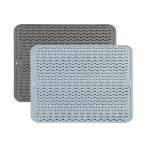 2er set Kaffeemaschine Abtropfmatte, Waschbar Silikon Abtropftablett Matte für Geschirr, Anti-Rutsch Wasserdicht Anti-Verbrühungs Unterlage Trockenmatte Spülbeckenmatte für Küche (F, 40x50x0.8cm) 2er set Kaffeemaschine Abtropfmatte, Waschbar Silikon Abtropftablett Matte für Geschirr, Anti-Rutsch Wasserdicht Anti-Verbrühungs Unterlage Trockenmatte Spülbeckenmatte für Küche (F, 40x50x0.8cm) von AidSci