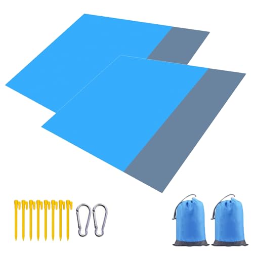 2er set Picknickdecke Stranddecke Strandmatte Campingdecke, 210 x 200 cm Wasserdicht, Sanddicht, Tragbare Waschbar Ultraleicht & Kompakt für Strand, Camping, Wandern, Picknick, Urlaub, BBQ, Reisen (C) von AidSci