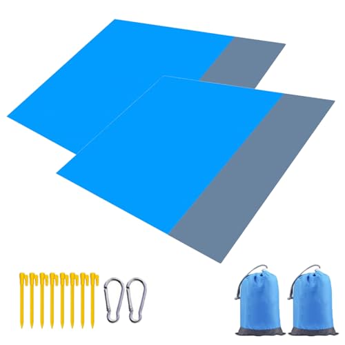 2er set Picknickdecke Stranddecke Strandmatte Campingdecke, 210 x 200 cm Wasserdicht, Sanddicht, Tragbare Waschbar Ultraleicht & Kompakt für Strand, Camping, Wandern, Picknick, Urlaub, BBQ, Reisen (B) von AidSci