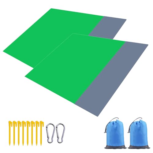 2er set Picknickdecke Stranddecke Strandmatte Campingdecke, 210 x 200 cm Wasserdicht, Sanddicht, Tragbare Waschbar Ultraleicht & Kompakt für Strand, Camping, Wandern, Picknick, Urlaub, BBQ, Reisen (E) von AidSci