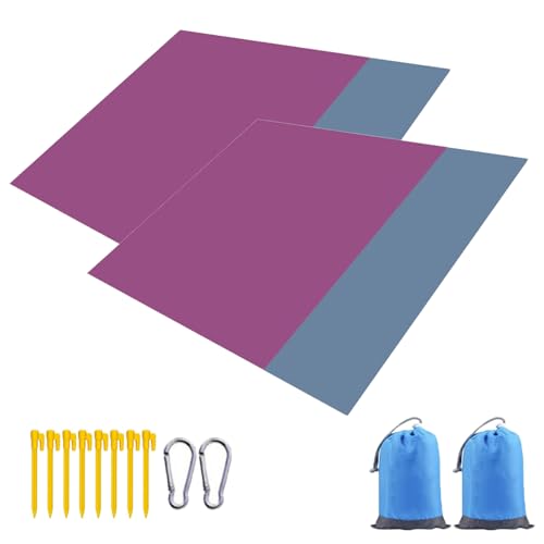 2er set Picknickdecke Stranddecke Strandmatte Campingdecke, 210 x 200 cm Wasserdicht, Sanddicht, Tragbare Waschbar Ultraleicht & Kompakt für Strand, Camping, Wandern, Picknick, Urlaub, BBQ, Reisen (H) von AidSci