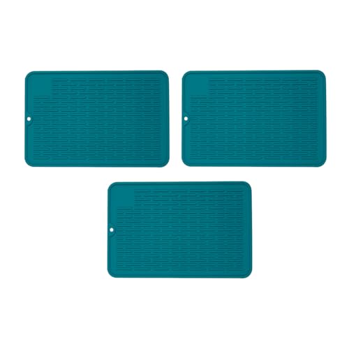 3 Stück Kaffeemaschine Abtropfmatte, Silikon Abtropftablett Matte für Geschirr, Hitzebeständig Anti-Verbrühungs Matte Anti-Rutsch Wasserdicht Abtropfmatte Trockenmatte Spülbeckenmatte für Küche (D, S) von AidSci