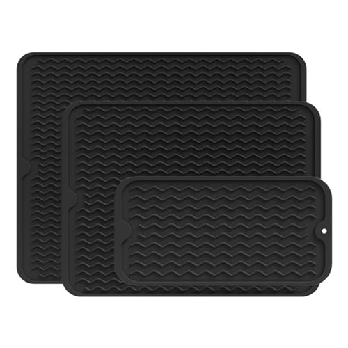 3er set Kaffeemaschine Abtropfmatte, Silikon Abtropftablett Matte für Geschirr, Anti-Rutsch Wasserdicht Anti-Verbrühungs Unterlage Trockenmatte Spülbeckenmatte für Küche Spüle (A, 30x15/30x40/40x50CM) 3er set Kaffeemaschine Abtropfmatte, Silikon Abtropftablett Matte für Geschirr, Anti-Rutsch Wasserdicht Anti-Verbrühungs Unterlage Trockenmatte Spülbeckenmatte für Küche Spüle (A, 30x15/30x40/40x50CM) von AidSci