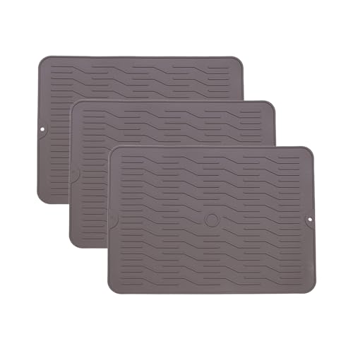 3er set Kaffeemaschine Abtropfmatte, Silikon Abtropftablett Matte für Geschirr, Anti-Rutsch und Wasserdicht Abtropfmatte Spüle, Unterlage Trockenmatte Spülbeckenmatte für Küche (C, 38,1x28x0,32cm) 3er set Kaffeemaschine Abtropfmatte, Silikon Abtropftablett Matte für Geschirr, Anti-Rutsch und Wasserdicht Abtropfmatte Spüle, Unterlage Trockenmatte Spülbeckenmatte für Küche (C, 38,1x28x0,32cm) von AidSci